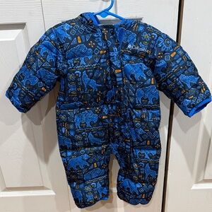 Columbia Kids Blue and Black Patterned Footie
